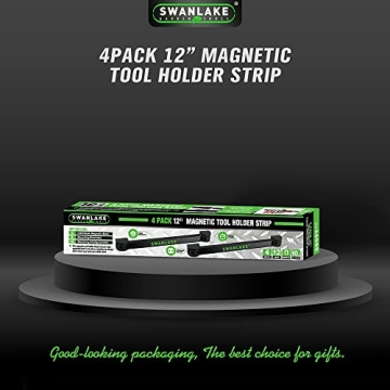 SWANLAKE 12" Magnetic Tool Holder Strips for Garage Use