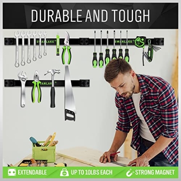 SWANLAKE 12" Magnetic Tool Holder Strips for Garage Use
