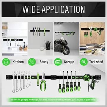 SWANLAKE 12" Magnetic Tool Holder Strips for Garage Use