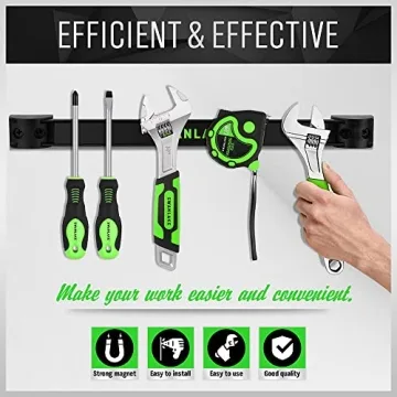 SWANLAKE 12" Magnetic Tool Holder Strips for Garage Use