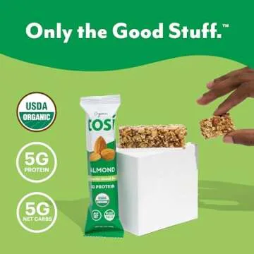 Tosi Almond Protein Bars - Crunchy Vegan & Gluten-Free Snack with Protein