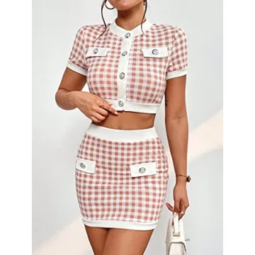 Floerns Women's Crop Top & Bodycon Skirt Set - Stylish & Comfortable