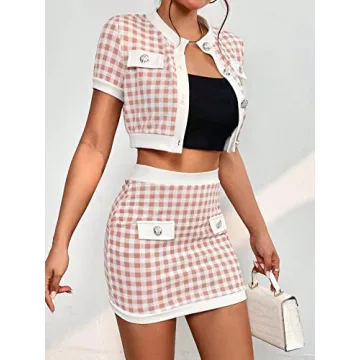 Floerns Women's Crop Top & Bodycon Skirt Set - Stylish & Comfortable