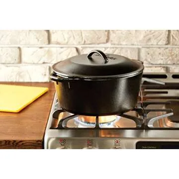 Lodge Cast Iron Double Dutch Oven 5 Quart Black Red