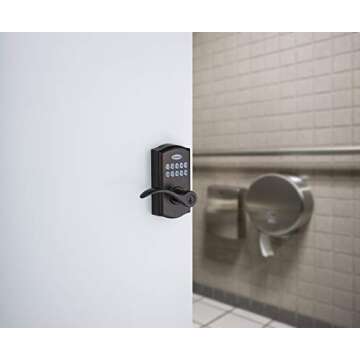 Kwikset SmartCode 955 Pembroke Light Commercial 10-Button Keypad Electronic Lever, Featuring Conveni...