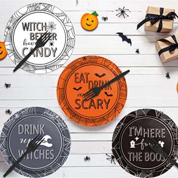 Halloween Party Paper Plates 48 Count Spooky Decor