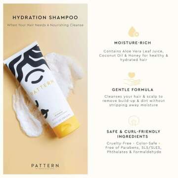 PATTERN Beauty by Tracee Ellis Ross Hydration Shampoo w Honey, Aloe Vera, Biotin and Tea Tree Leaf O...
