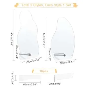 PH PandaHall 2 Sets Nail Art Display Board, 50pcs False Nail Tips Sample Display Acrylic Nail Practice Board Fingernail Display Polish Stands Showing Holder for Nail Art Design Display Manicure Tool