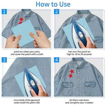 37Pieces 6 Sizes Star Iron on Patches, Rhinestone Appliques Glitter Star Patches Shiny Crystal Patches Adhesive Applique Hot Glue Rhinestone Patch for Clothing Jeans Shoes Bags Hats Repair Decoration