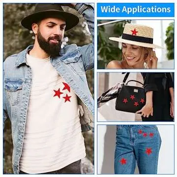 37Pieces 6 Sizes Star Iron on Patches, Rhinestone Appliques Glitter Star Patches Shiny Crystal Patches Adhesive Applique Hot Glue Rhinestone Patch for Clothing Jeans Shoes Bags Hats Repair Decoration