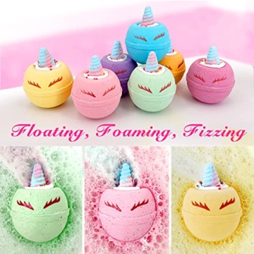 Unicorn Bath Bombs for Kids with Hidden Toys - 9 Pack