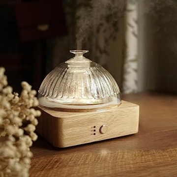 Elegant Glass Dome Essential Oil Diffuser with 7 Color Lights