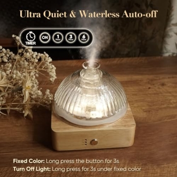 Elegant Glass Dome Essential Oil Diffuser with 7 Color Lights