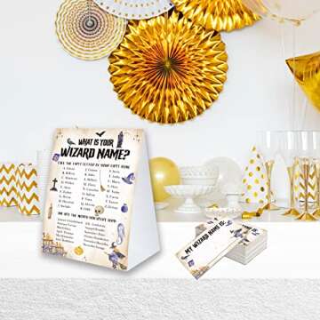 Wizard Name Game Sign & Stickers for Baby Showers & Birthdays