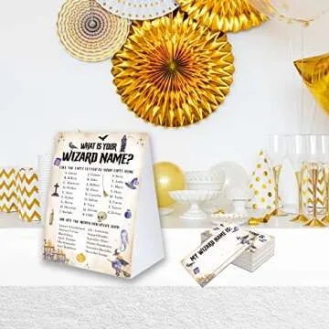 Wizard Name Game Sign & Stickers for Baby Showers & Birthdays