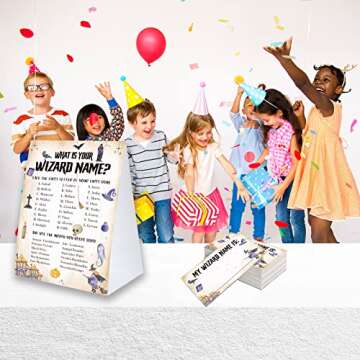 Wizard Name Game Sign & Stickers for Baby Showers & Birthdays