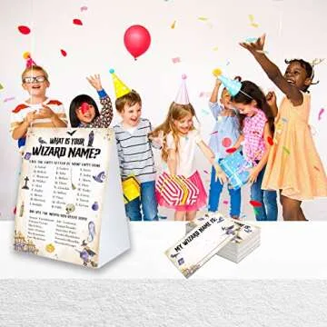 Wizard Name Game Sign & Stickers for Baby Showers & Birthdays