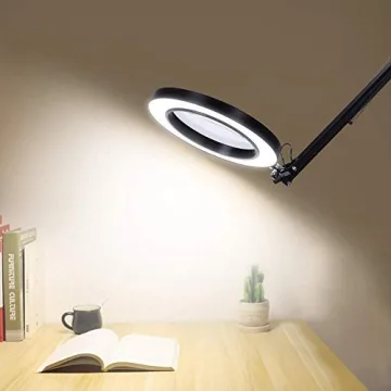 Adjustable 5X Magnifier LED Desk Lamp for Precision Work