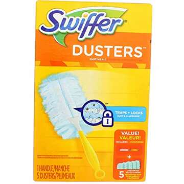 Swiffer Dusters Disposable Cleaning Dusters Unscented Starter Kit, 1 Kit (Pack of 2), White