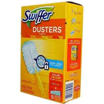 Swiffer Dusters Disposable Cleaning Dusters Unscented Starter Kit, 1 Kit (Pack of 2), White