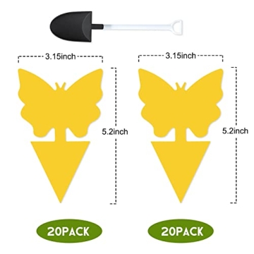 40 Pack Yellow Fungus Gnat Traps for Indoor Plants