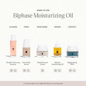 Furtuna Skin Biphase Moisturizing Oil - Hydrating, Plumping & Protecting Face, Neck, and Decollete Oil, Vegan & Cruelty-Free, Organic Olive Oil-Infused, 30ml