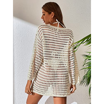 Stylish COZYEASE Crochet Hollow Out Cover Up for Summer