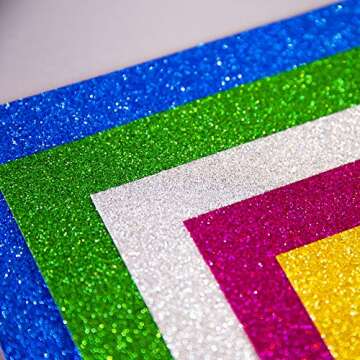 BAZIC Poster Board Glitter Color 11" X 14", Sparkling Frame Colored Poster Board Paper for Christmas Wedding Birthday Craft Project (5/Pack), 1-Pack