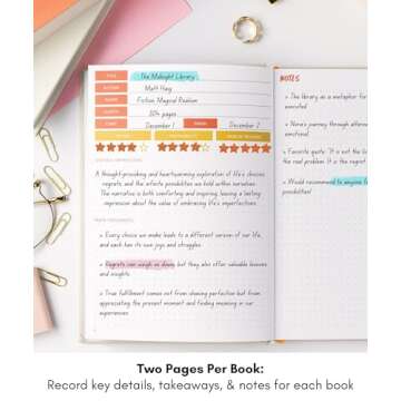 Lamare Book Journal - Reading Journals For Book Lovers - 2024 Reading Journal - 80 Book Journal Reading Log For Book Lovers Gifts For Women & Men - Book Review Journal - Organized Book Tracker Journal