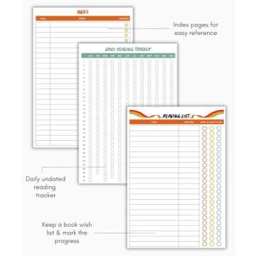 Lamare Book Journal - Reading Journals For Book Lovers - 2024 Reading Journal - 80 Book Journal Reading Log For Book Lovers Gifts For Women & Men - Book Review Journal - Organized Book Tracker Journal