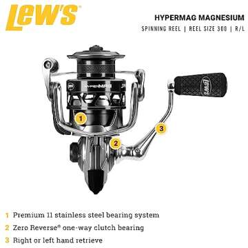 Lew's HyperMag Spinning Fishing Reel – Lightweight, Smooth Performance, Perfect for All Anglers