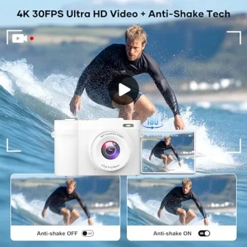 4K Digital Camera for Beginners with Flip Screen