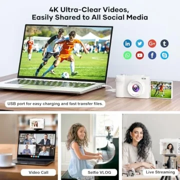 4K Digital Camera for Beginners with Flip Screen