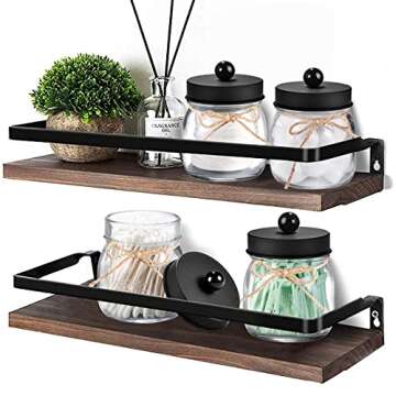 SheeChung 6 Pack Qtip Holders with Labels, Bathroom Organizers and Storage, Bathroom Decor, Apothecary Jars with Lids, Small Mason Jars for Qtips, Cottons, Floss, Balls, Cotton Swabs-Black