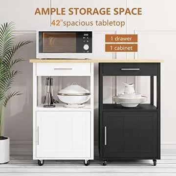 JY QAQA 22" Kitchen Island with Wheels and Storage