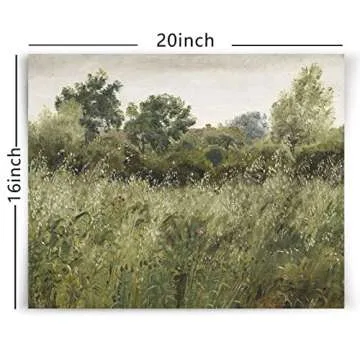 Vintage Landscape Canvas Painting Wall Art Wildflower Painting on Canvas for Kitchen Forest Landscape Prints Vintage Landscape Oil Painting Meadow Artwork for Dining Room Decor 16x20inch No Frame