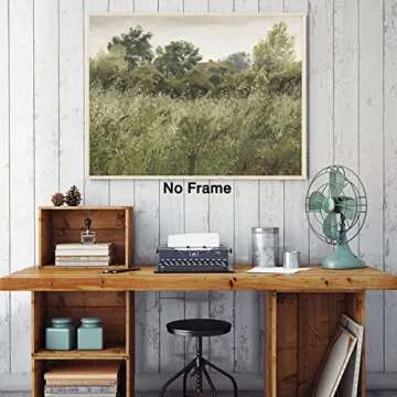 Vintage Landscape Canvas Painting Wall Art Wildflower Painting on Canvas for Kitchen Forest Landscape Prints Vintage Landscape Oil Painting Meadow Artwork for Dining Room Decor 16x20inch No Frame