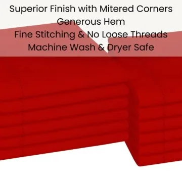 Premium Linen Hub Hemstitch Dinner Napkins Set of 12