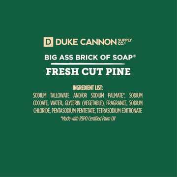 Duke Cannon Supply Co. - Great American Frontier Men's Big Brick of Soap, Fresh Cut Pine (10 oz) Superior Grade Soap Bar With Unique, Outdoor, Masculine Scents - Fresh Cut Pine, Modern Invigorating