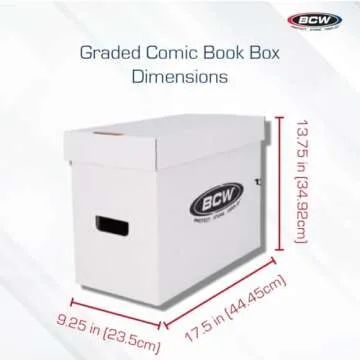 BCW Short Comic Storage Box - 10 Pack | Holds 150-175 Current/Silver Age Comics | Stackable, Durable 200 lb. Strength