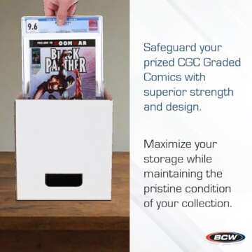 BCW Short Comic Storage Box - 10 Pack | Holds 150-175 Current/Silver Age Comics | Stackable, Durable 200 lb. Strength