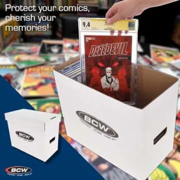 BCW Short Comic Storage Box - 10 Pack | Holds 150-175 Current/Silver Age Comics | Stackable, Durable 200 lb. Strength