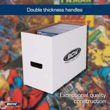 BCW Short Comic Storage Box - 10 Pack | Holds 150-175 Current/Silver Age Comics | Stackable, Durable 200 lb. Strength