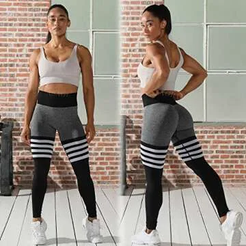 ASAGI Striped Scrunch Butt Lifting Leggings for Women