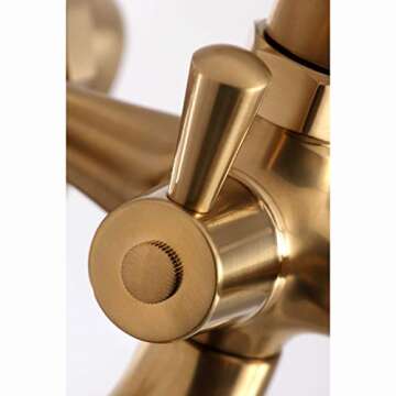 Kingston Brass KS268SB Deck Mount Clawfoot Tub Faucet with Hand Shower, Brushed Brass