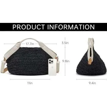 Kiss Sea Beach Straw Purse For Women Crossbody Bag Cute Handbags Lightweight Shoulder Bag For Summer...