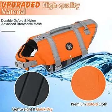 EMUST Dog Life Jacket, Dogs Life Vests for Swimming, Beach Boating with High Buoyancy, Dog Flotation...