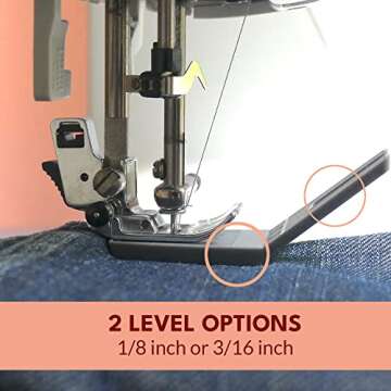 Madam Sew Bulky Seam Jumper – Hump Jumping Button Sewing Tool and Flush Plate Presser Foot for Chunky Denim and Hemlines – Compatible with Husqvarna Viking, Brother, Singer, Janome and Pfaff