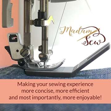 Madam Sew Bulky Seam Jumper – Hump Jumping Button Sewing Tool and Flush Plate Presser Foot for Chunky Denim and Hemlines – Compatible with Husqvarna Viking, Brother, Singer, Janome and Pfaff