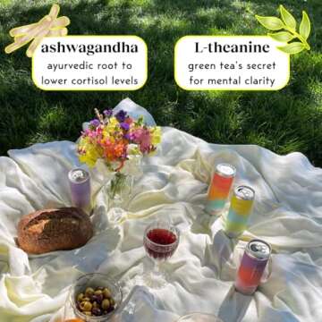 Moment Botanical Soda Soft Drink (Shark Tank) - SPARKLING Non Alcoholic Drinks | Lemon Turmeric | | L-Theanine & Ashwagandha for Calm & Clarity | 0 Added Sugar 0 Caffeine | 12-pack